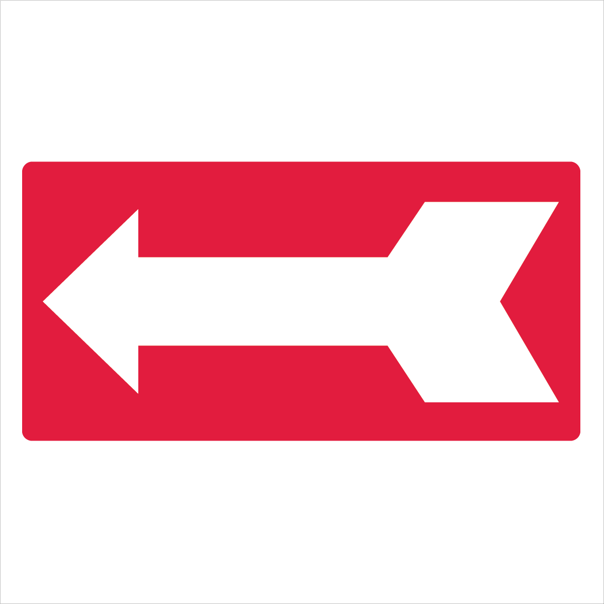 Property - White Arrow Red Background Sign