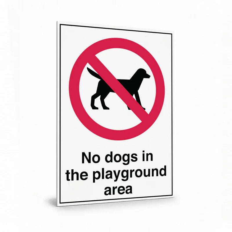 Public Area - No Dogs In The Playground Sign