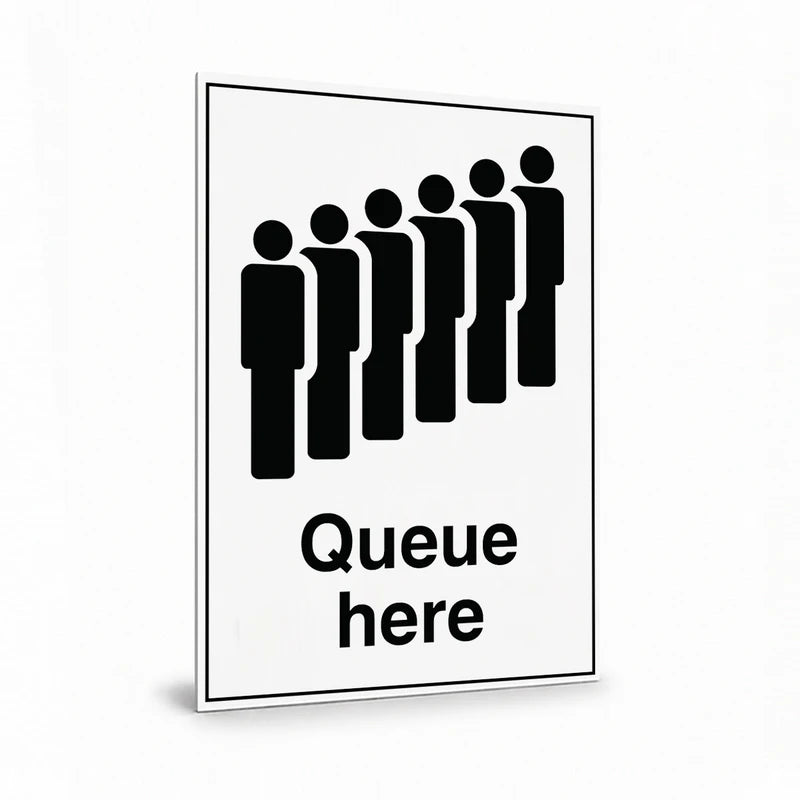 Public Area - Queue Here Sign
