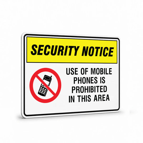Public Area - Security Use Of Mobile Phones Sign