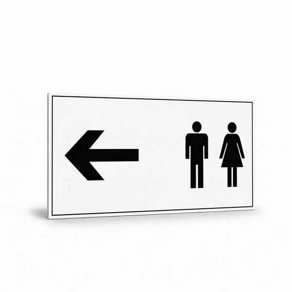 Public Area - Toilet Symbol Left Arrow Sign