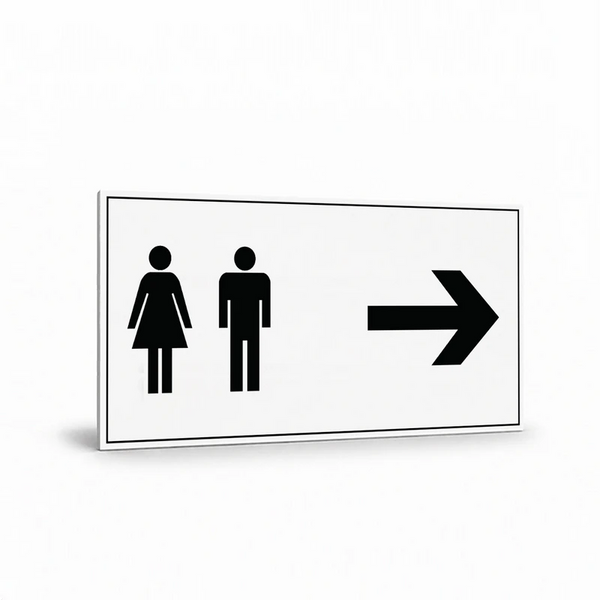 Public Area - Toilet Symbol Right Arrow Sign