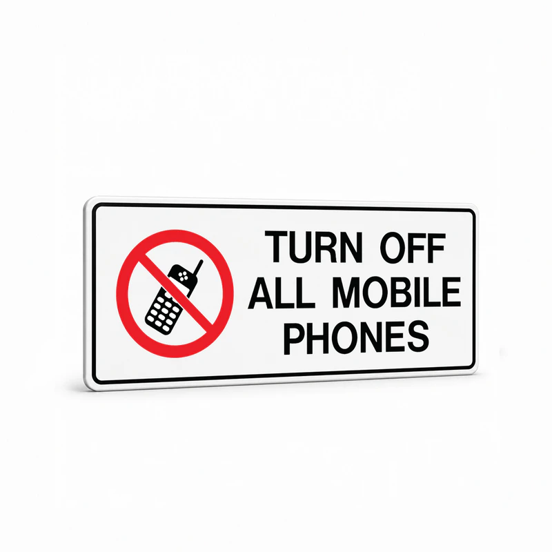 Public Area - Turn Off All Mobile Phones Sign