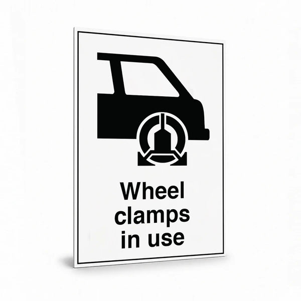 Public Area - Wheel Clamps In Use Sign