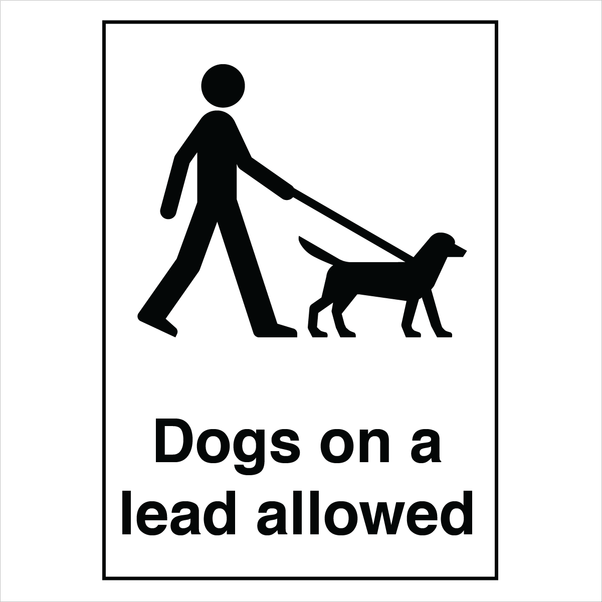 Public Area - Dogs On A Lead Allowed Sign – Signportal