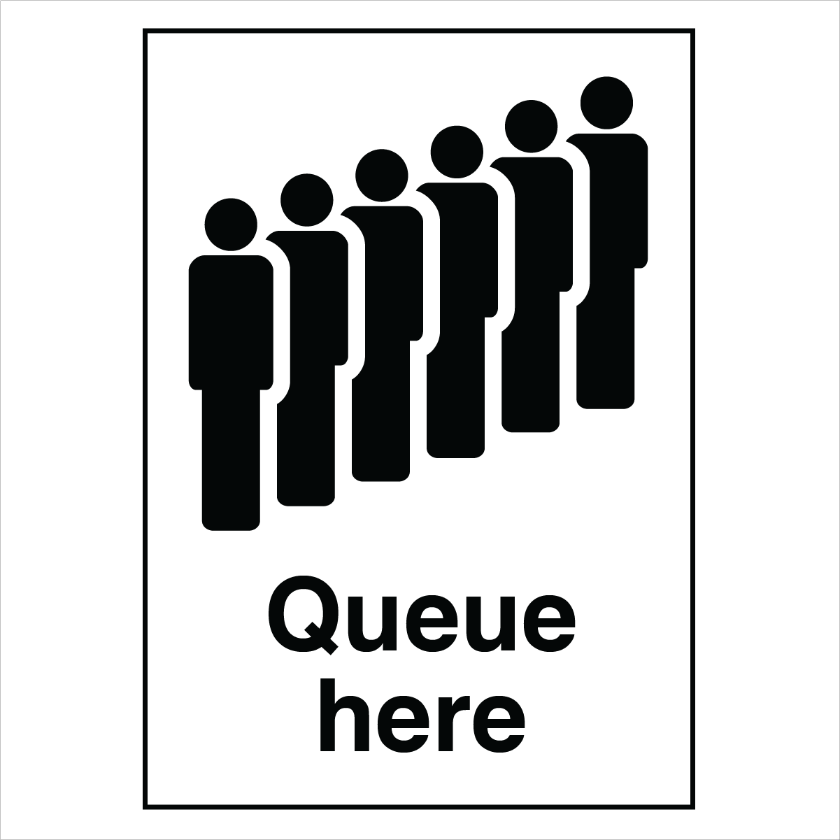 Public Area - Queue Here Sign – Signportal