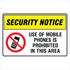 Public Area - Security Use Of Mobile Phones Sign