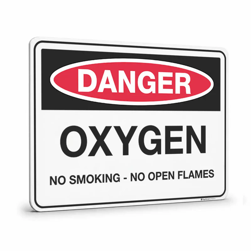 Danger - Oxygen No Smoking No Open Flames Sign