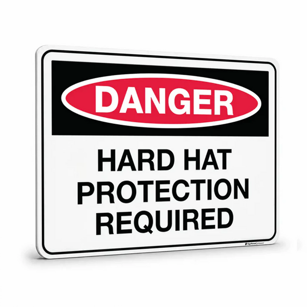 Danger - Hard Hat Protection Required Sign