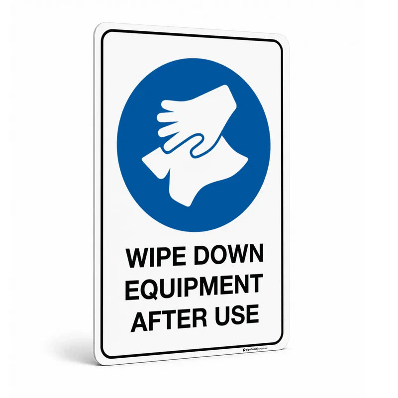 Mandatory - Wipe Down Equipment After Use Sign