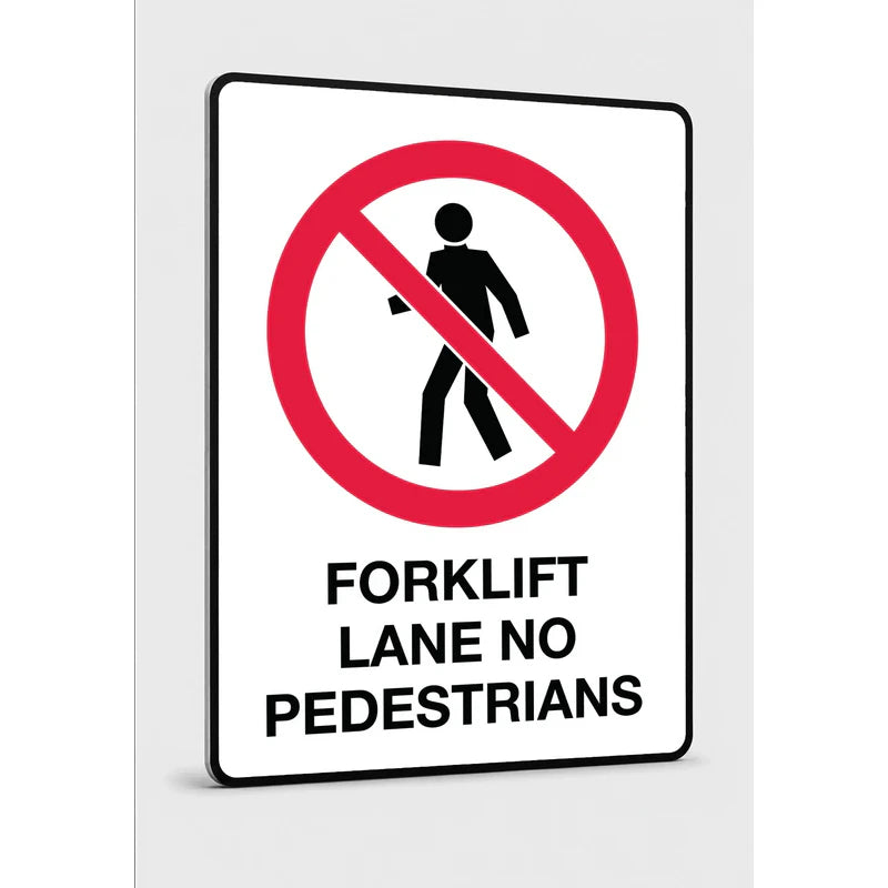 Machine and Operational - Forklift Lane No Pedestrians Sign