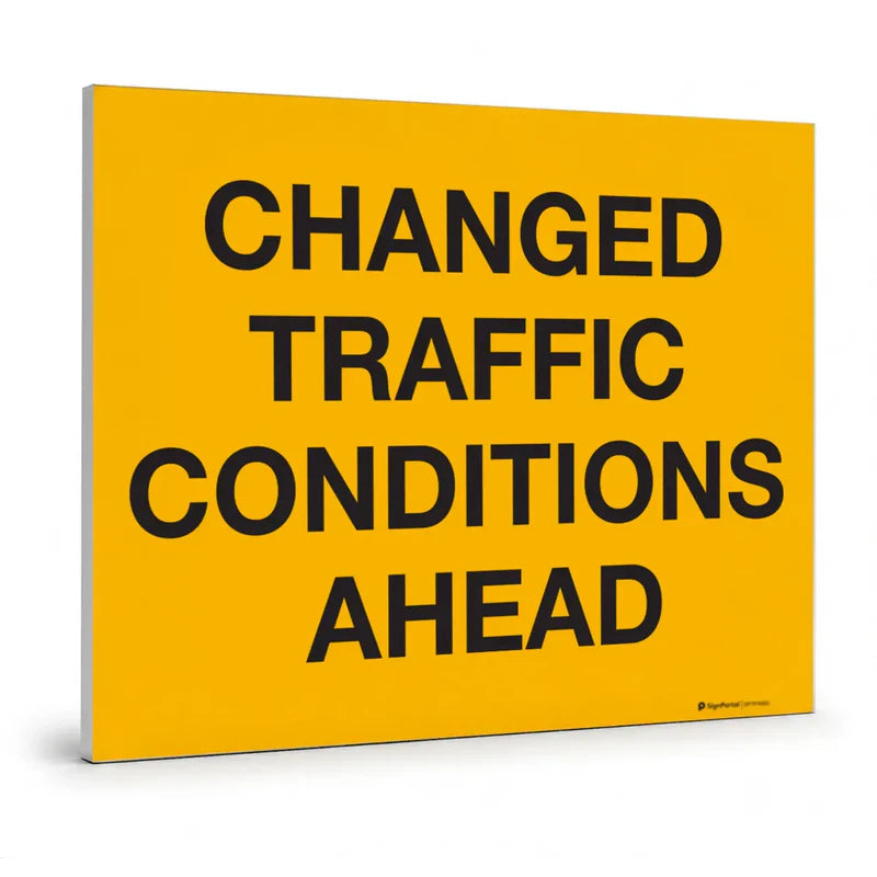 Traffic & Parking - Changed Traffic Conditions Ahead Swing Stand Sign