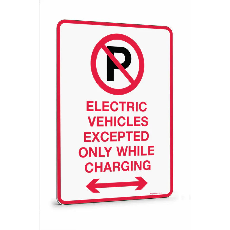 Traffic & Parking - Parking Control No Parking Electric Vehicles Excepted Only Only While Charging Sign