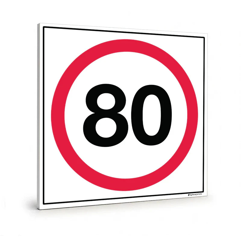 Traffic & Parking - Speed Limit 80 Sign