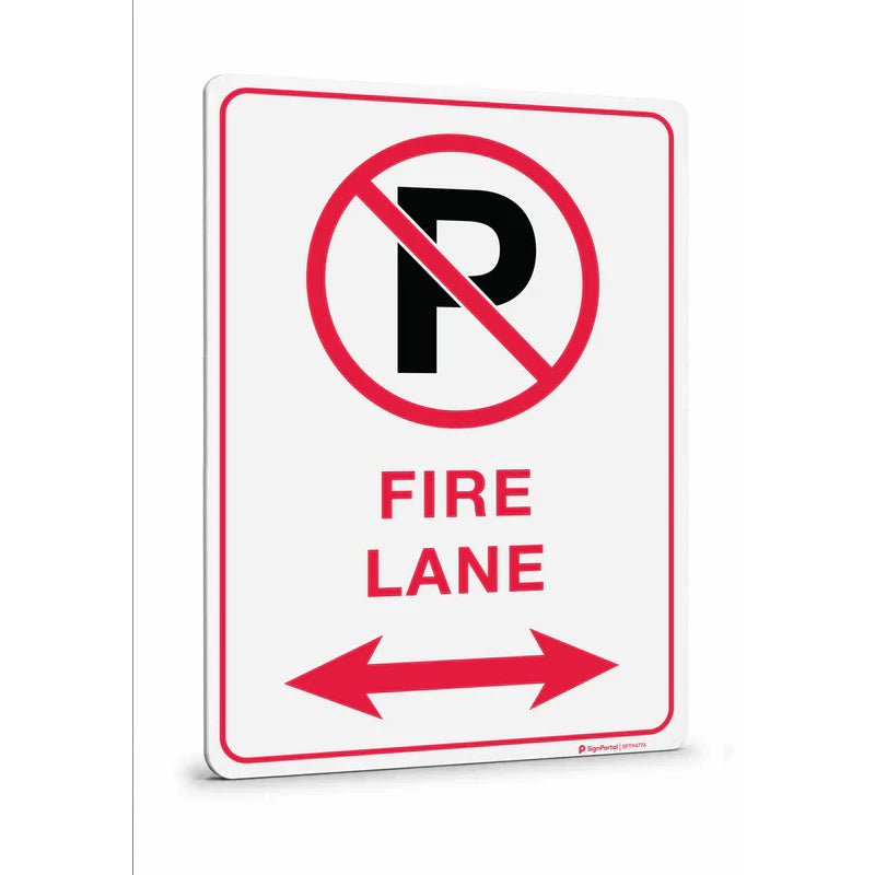 Parking & No Parking - No Parking Either Side Fire Lane Sign