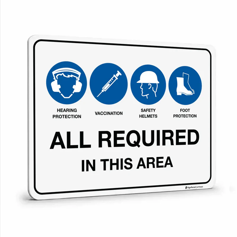 Traffic & Parking - Multiple Condition - PPE and Vaccination Sign
