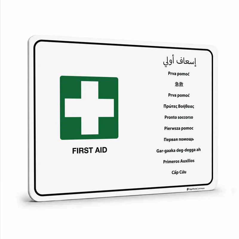 Traffic & Parking - Multilingual - First Aid Sign