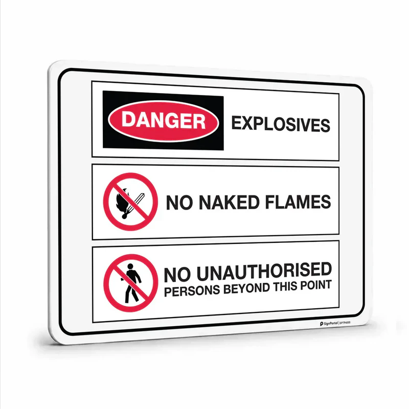 Traffic & Parking - Multiple Message Explosives Sign