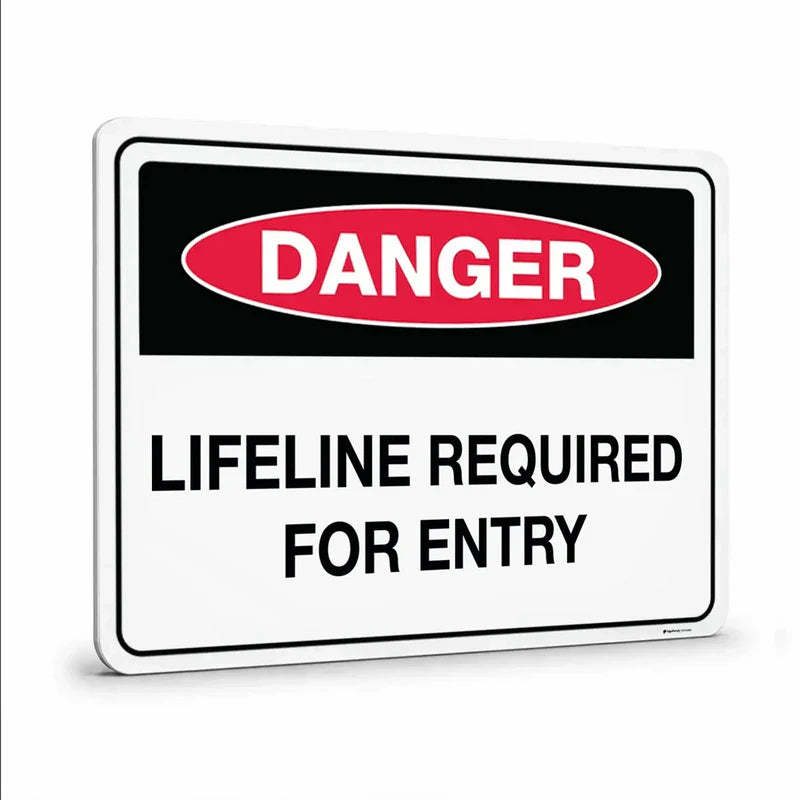 Truck mining construction - Lifeline Required For Entry Sign