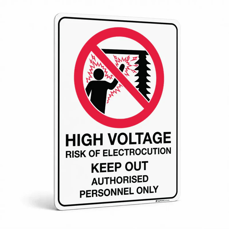 Truck, Mining & Construction - High Voltage Risk Of Electric Shock Sign