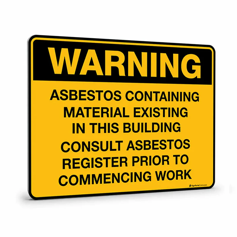 Warning - Asbestos Containing Material Existing in this Building Sign