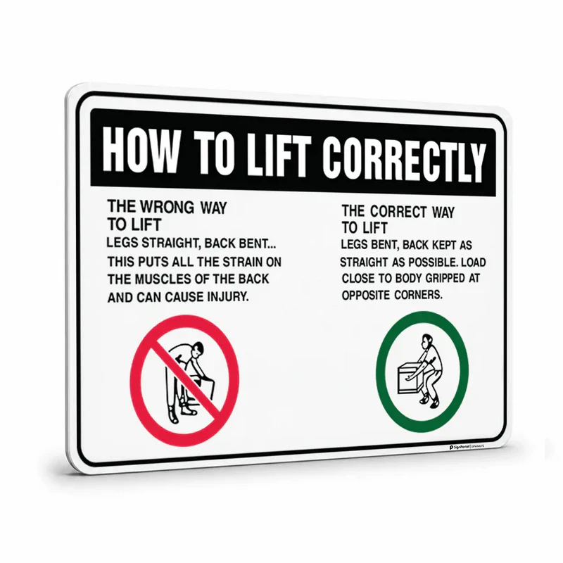 Warehouse & floor - How To Lift Correctly Sign
