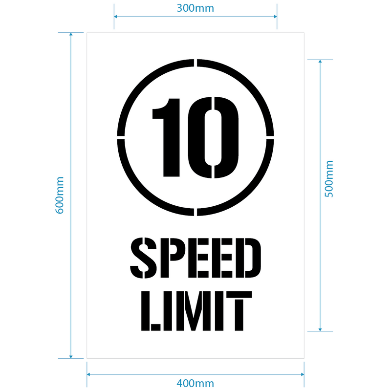 10kph Speed Limit Stencil