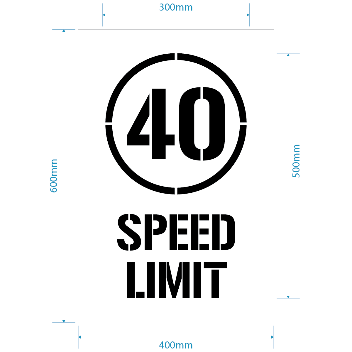 40kph Sticker 40kph Speed Limit Stencil – Signportal