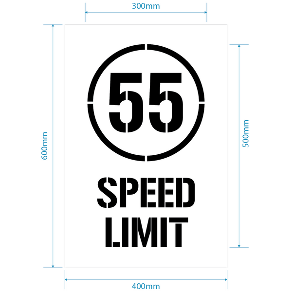 55kph Speed Limit Stencil