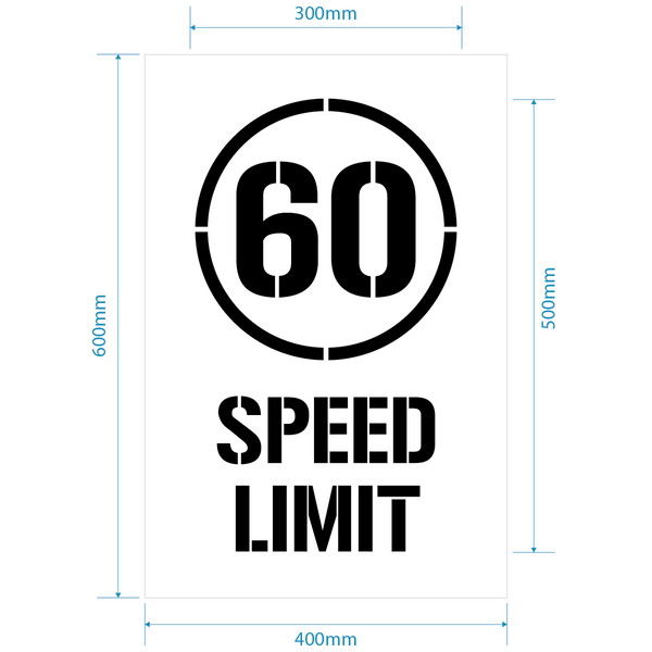 60kph Speed Limit Stencil