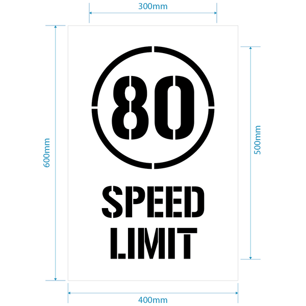 80kph Speed Limit Stencil