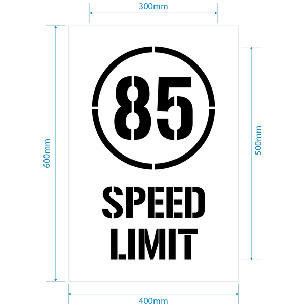 85kph Speed Limit Stencil