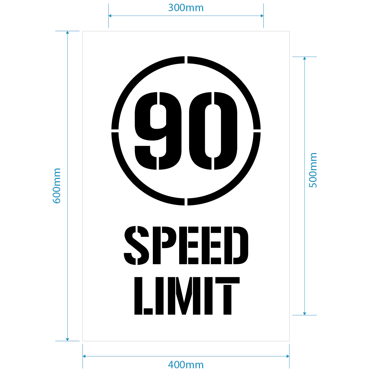 90kph Speed Limit Stencil – Signportal