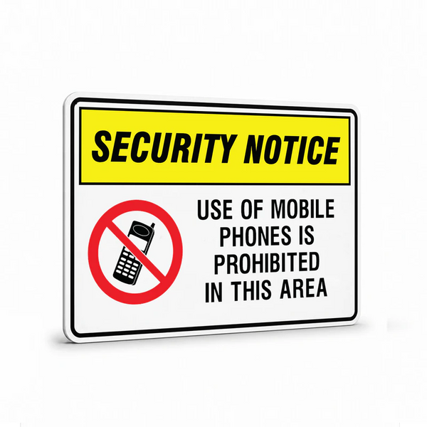 Security - Security Notice Use Of Mobile Phones Prohibited Signs