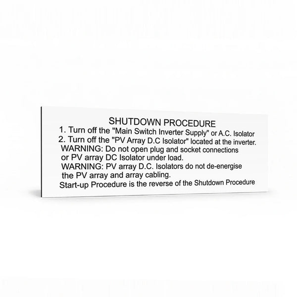 Shutdown Procedure – Basic