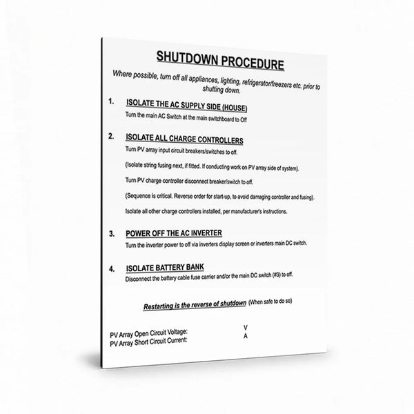 Shutdown Procedure Generic (Off Grid)