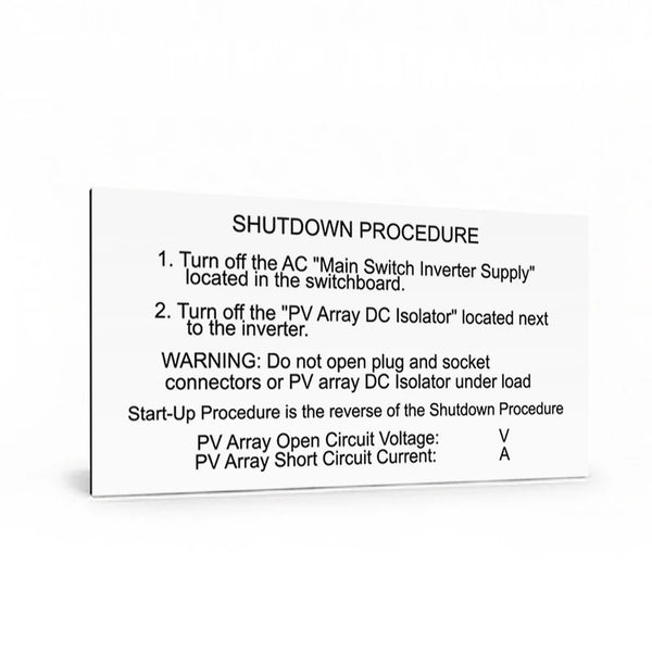 Shutdown Procedure V / A