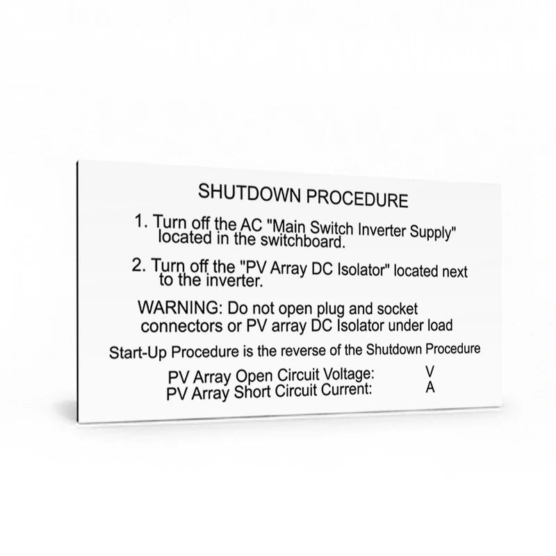 Shutdown Procedure V / A