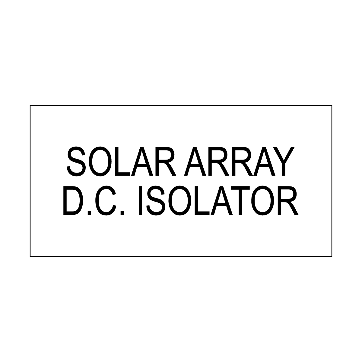 Solar Array DC Isolator