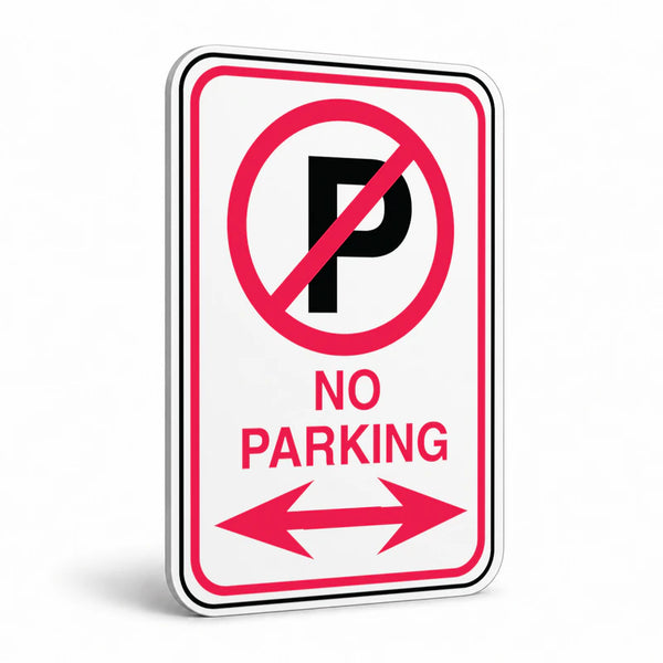 Traffic And Parking - No Parking Double Arrow with Symbol Sign