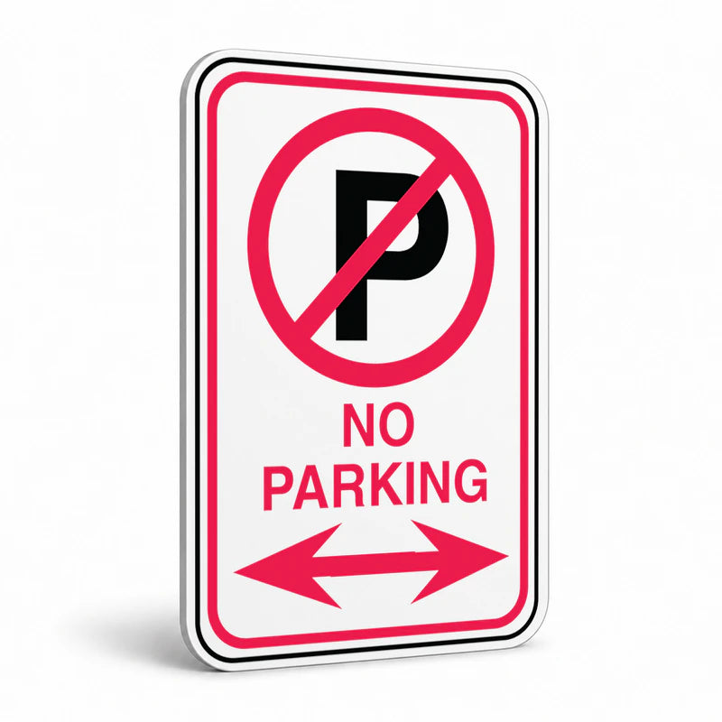 Traffic And Parking - No Parking Double Arrow with Symbol Sign
