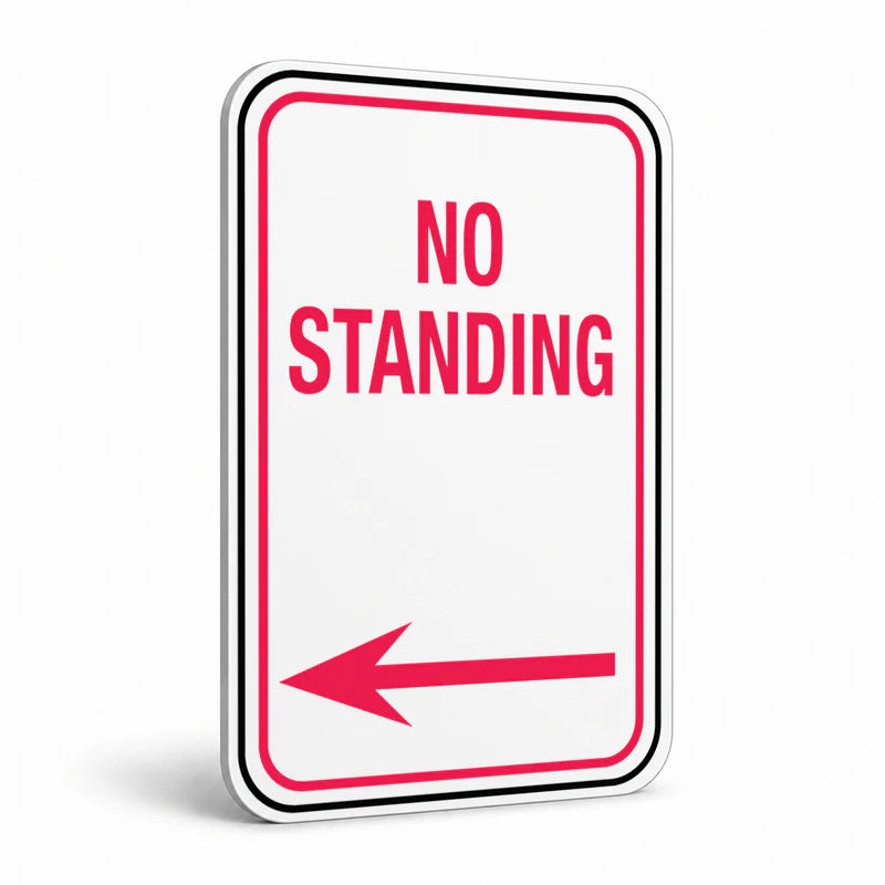 Traffic And Parking - No Standing Left Arrow Sign