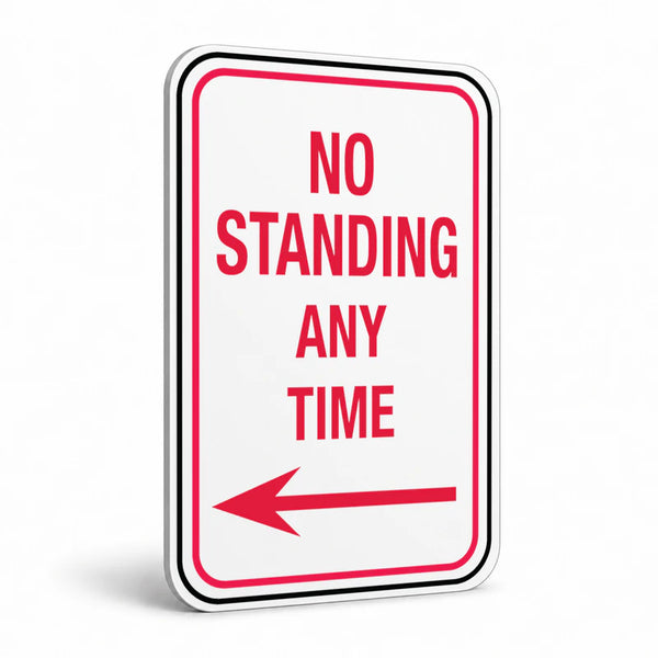 Traffic And Parking - No Stopping Left Arrow Sign