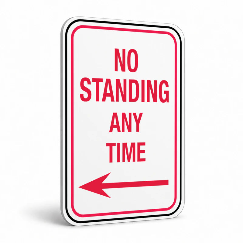Traffic And Parking - No Stopping Left Arrow Sign