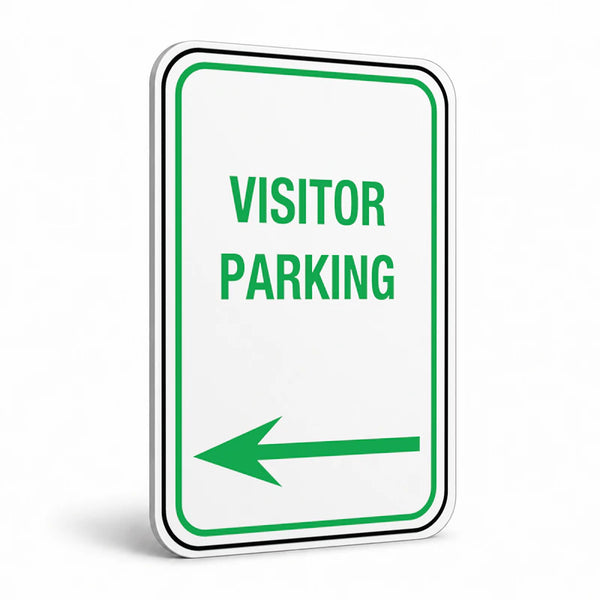 Traffic And Parking - Visitor Parking Left Arrow Sign