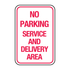 Traffic And Parking - No Parking Service And Delivery Sign