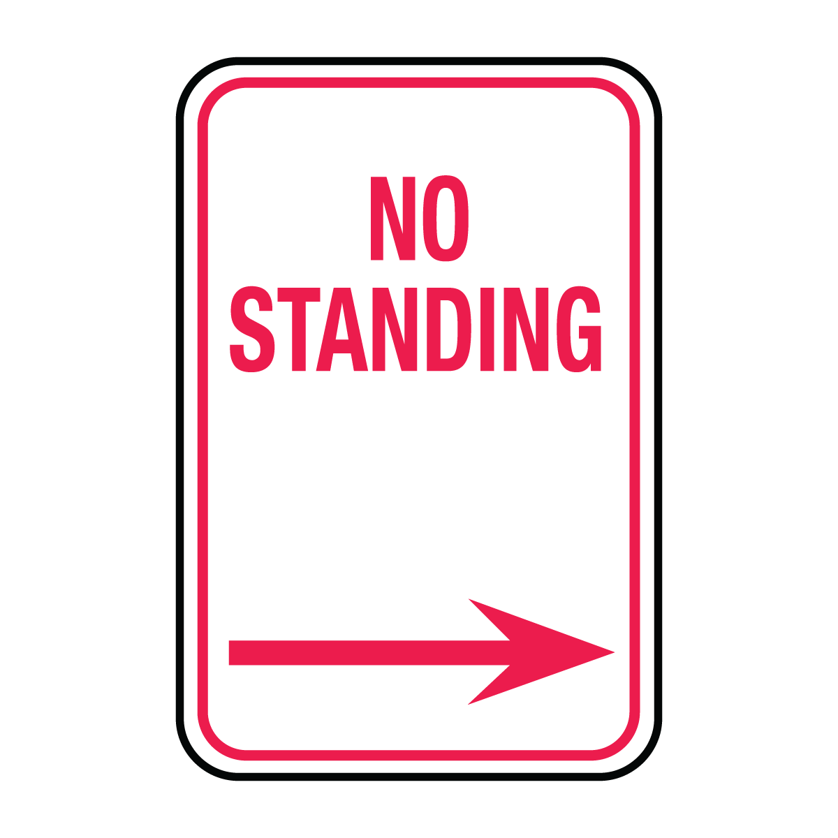 Traffic And Parking - No Standing Right Arrow Sign