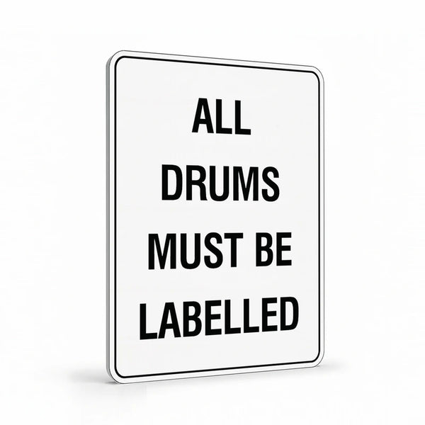 Warehouse And Floor - All Drums Must Be Labelled Signs