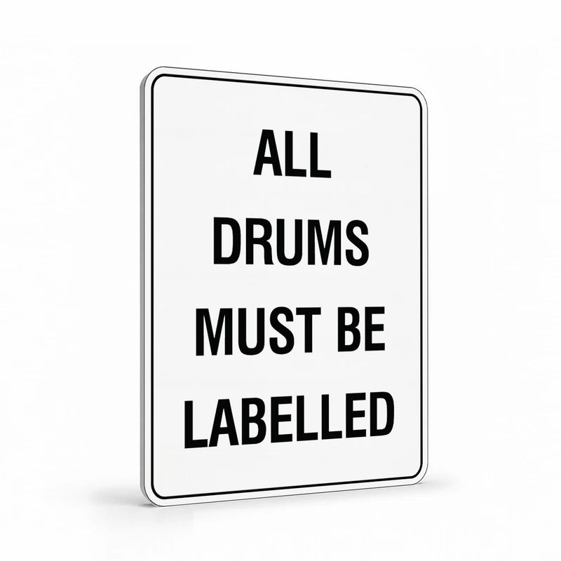 Warehouse And Floor - All Drums Must Be Labelled Signs