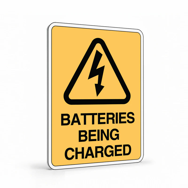 Warehouse And Floor - Batteries Being Charged Signs